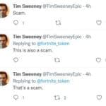 Tim Sweeney tuitea Fortnite Crypto Tokens